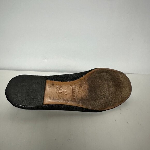 Coach Black Metallic Catrin Leather Slipper Loafers Womens 8.5 Career Classic - Picture 7 of 9